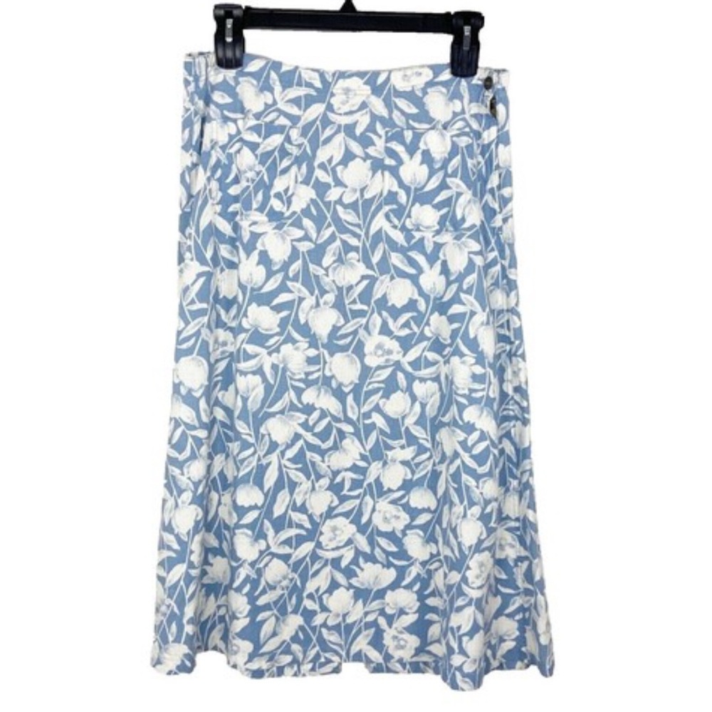Liz Claiborne Blue Linen Maxi Pencil Skirt Resort Wear